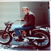 The Fonz on motorcycle